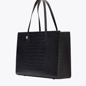 BEIS Black Croc-Embossed Work Tote(LARGE)